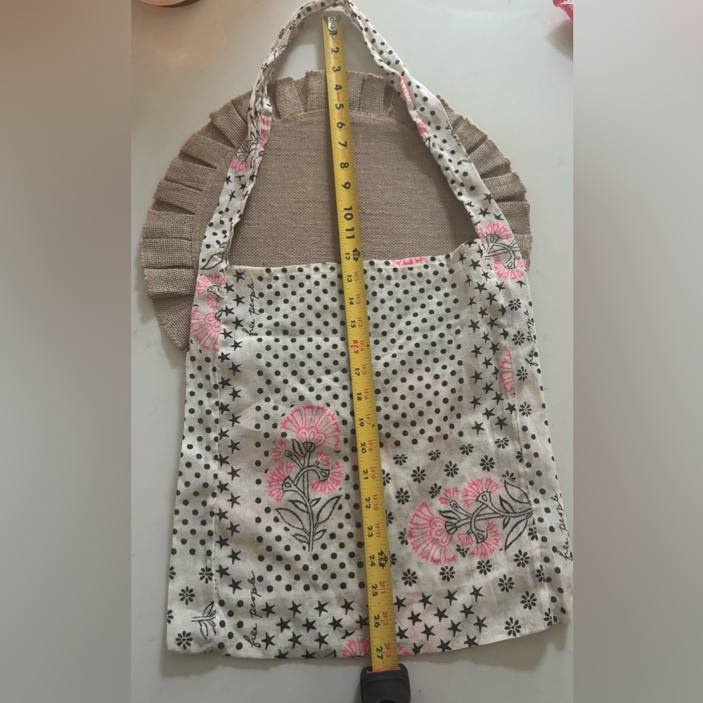FREE PEOPLE CUTE Floral & Polka Dot Cotton Tote Bag - Pink Accents